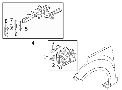 Structural Components & Rails for 2014 Hyundai Veloster #0