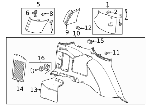 Interior Trim - Quarter Panels for 2021 Chevrolet Tahoe #2