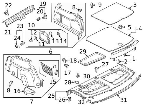 Interior Trim - Rear Body for 2017 Audi A3 Quattro #0