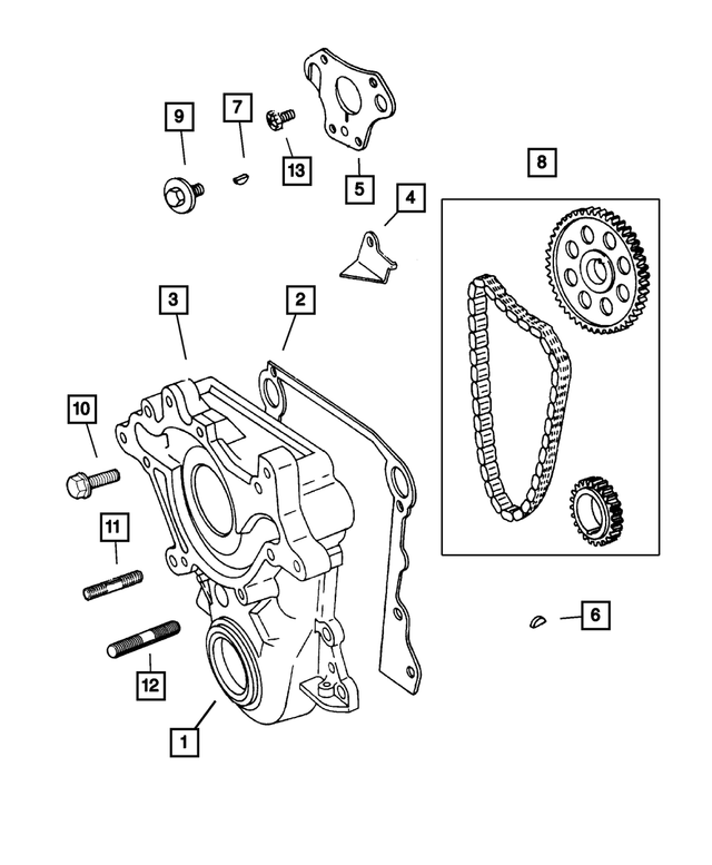 6029411 - Engine 5.9L Eight Cylinder: Crankshaft Sprocket Key for Mopar Image