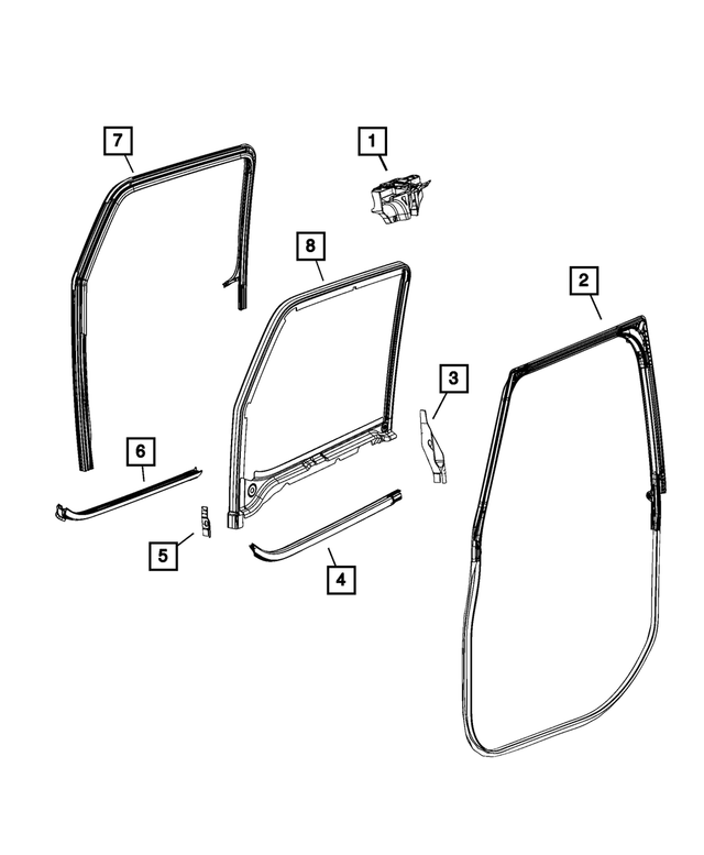 68294395AB - Doors, Door Mirrors and Related Parts: Front Door Glass Channel, Left for Mopar Image