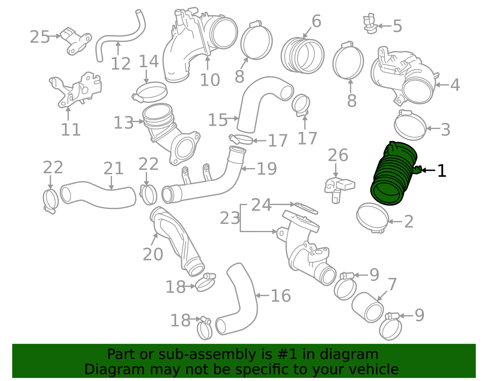 17880 17880-18010 - Engine Air Intake Hose 2023-2025 Toyota GR Corolla ...