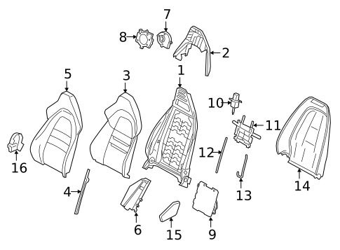 Front Seat Components for 2018 Porsche Panamera #1