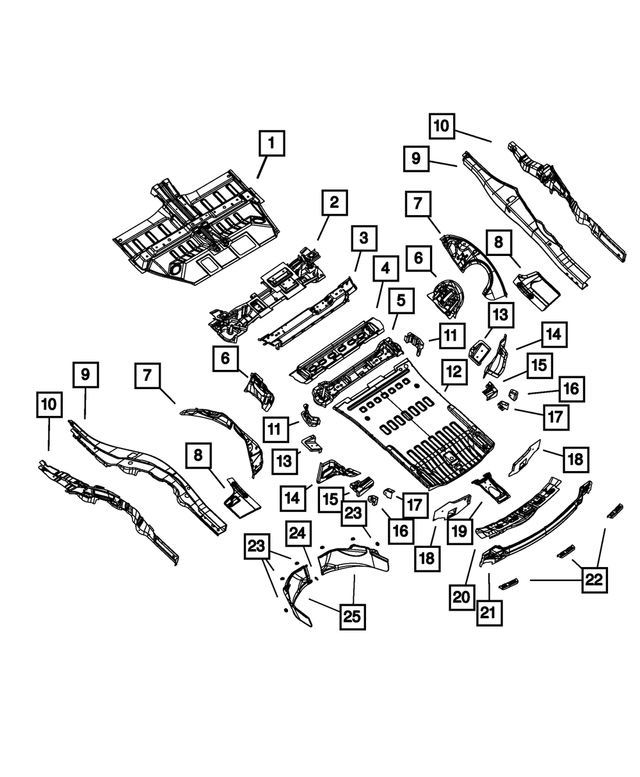 68043170AC - Body Sheet Metal Except Doors: Rear Suspension Crossmember for Mopar Image image