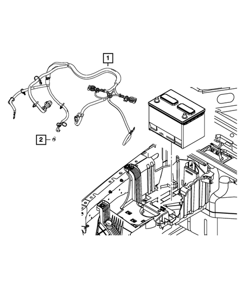 Battery, Battery Tray and Cables for 2015 Jeep Wrangler #2