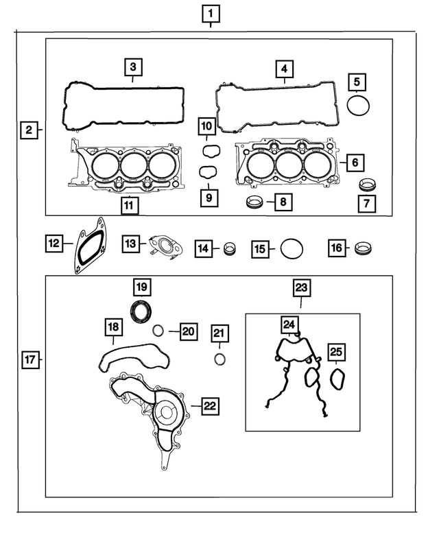 68410629AA - : Engine Gasket Kit for Mopar Image