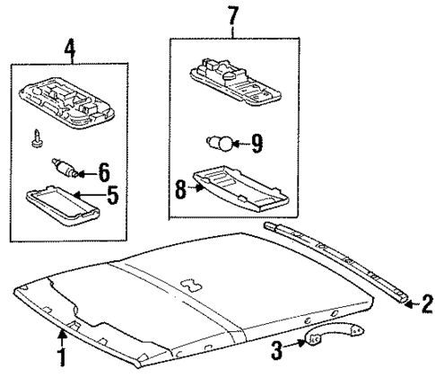 Interior Trim - Roof for 1997 Toyota Corolla #0