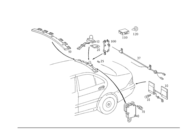 1246950033 - Electrical System: Spacer Piece for Mercedes-Benz Image image