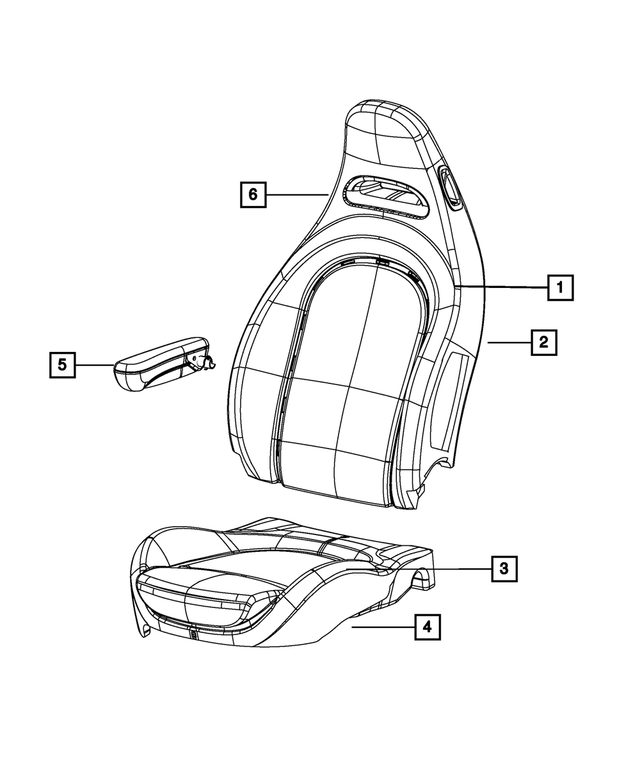 1YT19JRCAA - Interior Trim: Front Seat Back Cover, Left for Mopar Image