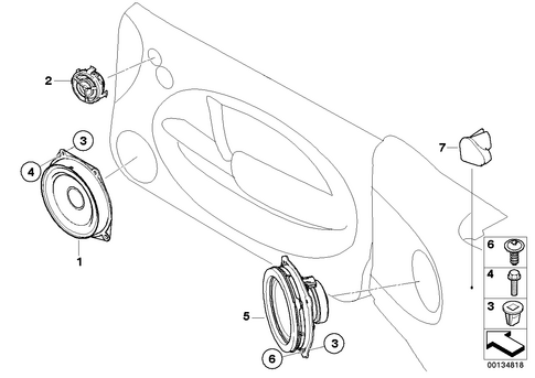 Single Parts Loudspeaker for 2003 Mini Cooper #0