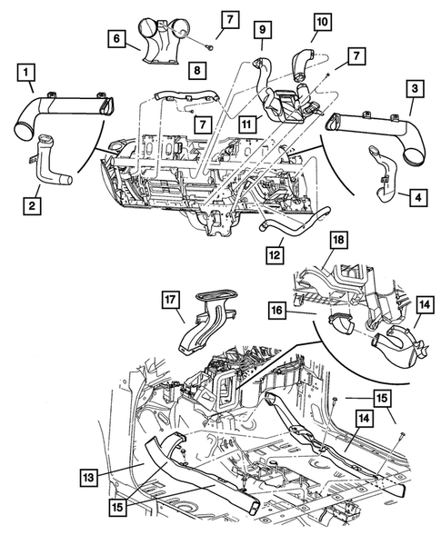 Air Ducts and Outlets for 2001 Chrysler PT Cruiser #0