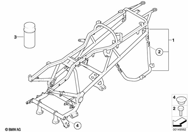 7129903984 - Frame and Mounting Parts: Isa Screw - M8X16-8.8-zns3 for BMW-Motorrad Image