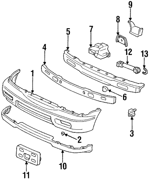 Bumper & Components - Front for 1994 Honda Accord #0