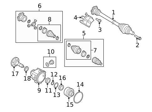 CV Components for 2009 Audi Q5 #0