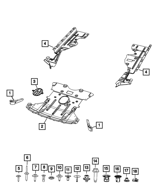68496104AE - Frame, Bumper and Fascia: Front Belly Pan for Jeep: Grand Cherokee, Grand Cherokee L Image