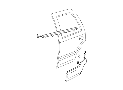 Exterior Trim - Rear Door for 2006 Cadillac Escalade #0