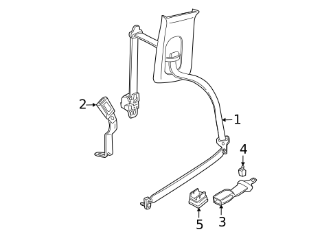 Rear Seat Belts for 2005 Mercury Mountaineer #3