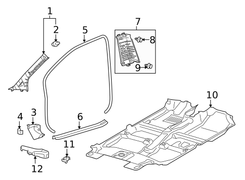 Interior Trim - Pillars for 2010 Toyota Yaris #2