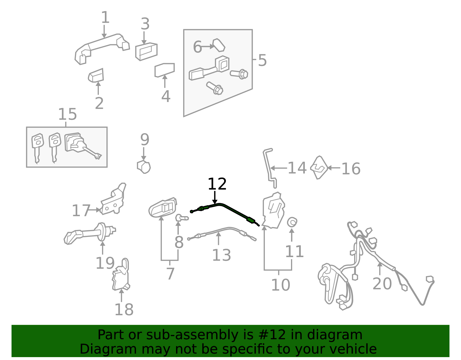 69750-0D120 - High-Quality Door Latch Cable for AutoNation Parts