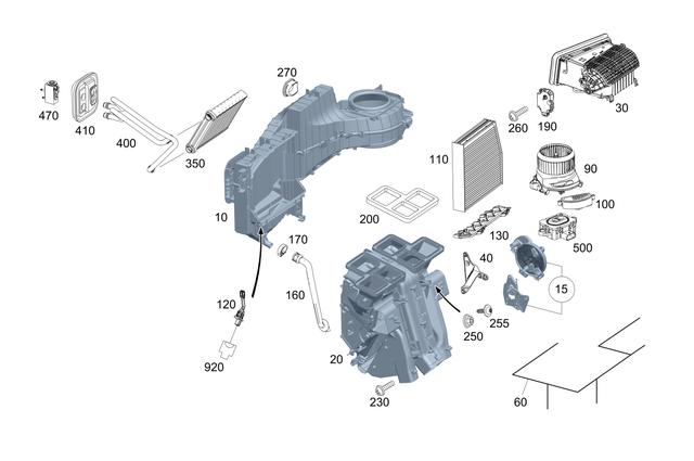 2468308200 - Heating and Ventilation: Housing, Air Conditioner for Mercedes-Benz: B Electric Drive, B250e, CLA250, GLA250 Image image