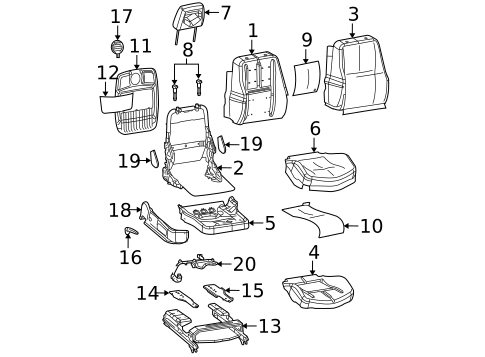 Passenger Seat Components for 2004 Pontiac Grand Prix #0