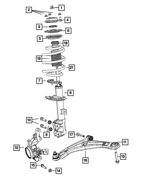 Front Suspension, Strut and Cradle for 2010 Jeep Patriot #0