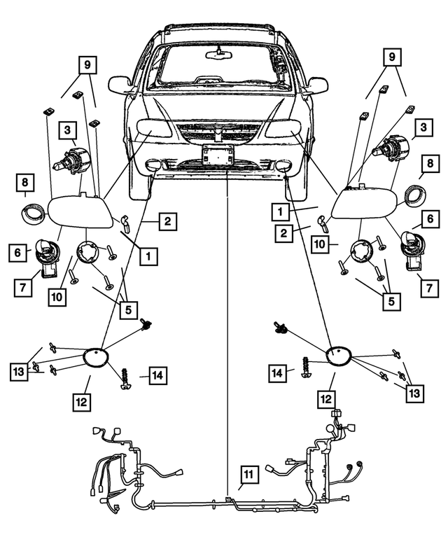 « 4857990AD – Electrical : Projecteur Lampe, Côté Droit pour Mopar Image »