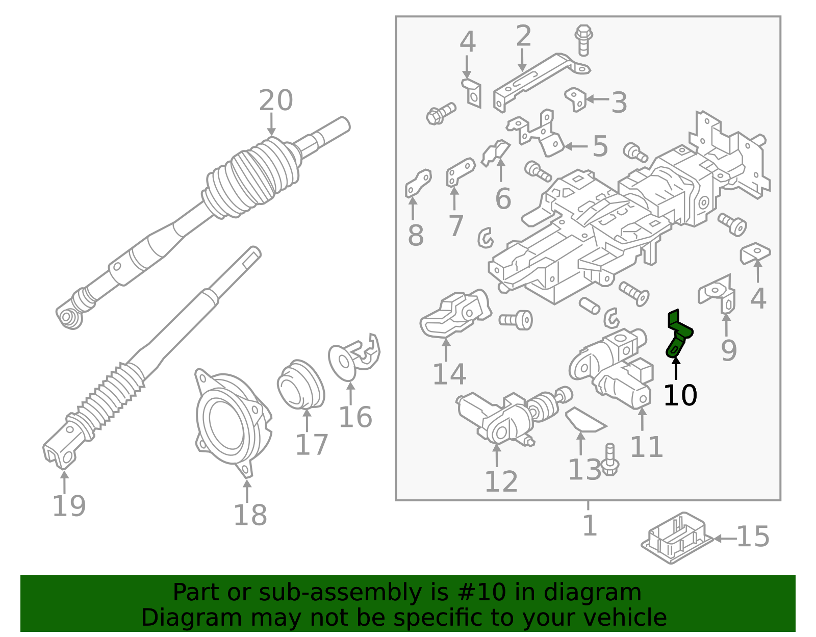 48988-1AG0C - Column Assembly Bracket 2017-2024 Nissan Armada ...