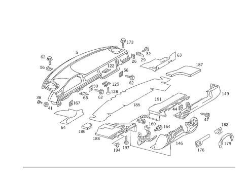 Instrument Panel & Body Parts Used for Co-Driver Airbag for 1993 Mercedes-Benz 500E #0