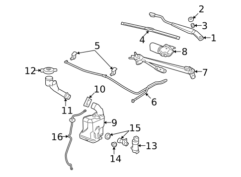 Wiper & Washer Components for 2010 Chevrolet Malibu #0