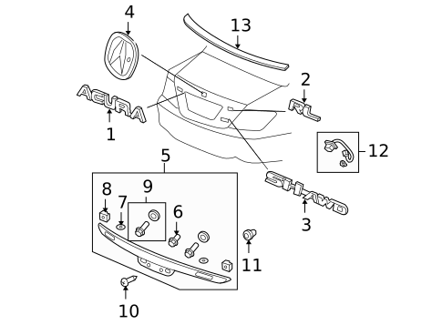 Exterior Trim - Trunk for 2009 Acura RL #0