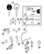 5080929AA - Wiper/Lock Cylinder and Keys: Front Door Cylinder Lever for Mopar Image