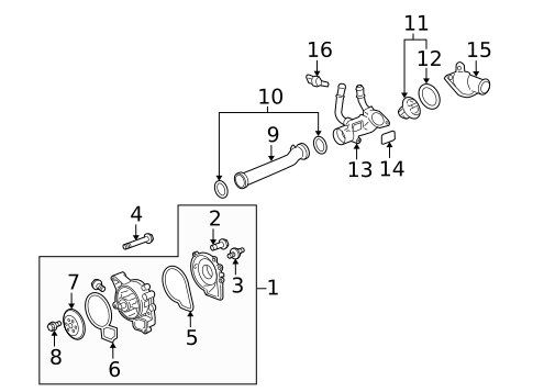 Thermostat & Housing for 2009 Saturn Aura #0