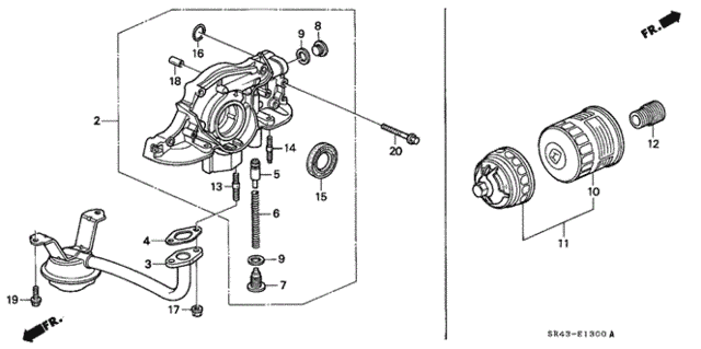Oil Pump - Oil Strainer for 1993 Honda Civic #0