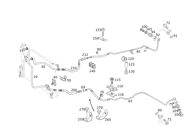 2112700527 - Radiator: Oil Line for Mercedes-Benz: E320, E500, E55 AMG Image image