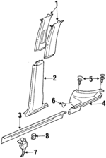 1H4867243CH50 - Body: Center Pillar Trim for Volkswagen: Golf, Jetta Image