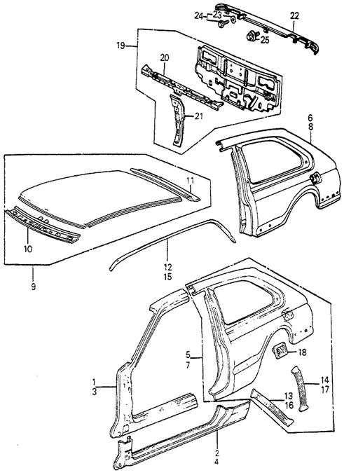 Outer Panel 3DR for 1984 Honda Accord #0