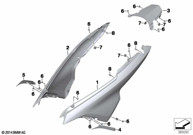 46638546098 - Frame and Mounting Parts: Right Tail Trim - Rohteil/blank for BMW-Motorrad Image image