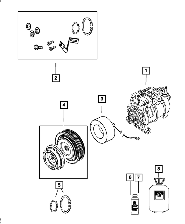 5264454 - Air Conditioners and Heaters: A/c Clutch Snap Ring Kit for Mopar Image