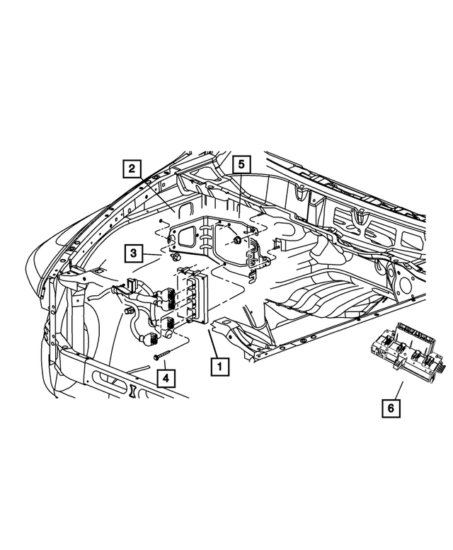 56028286AC - Electrical: Powertrain Control Module Bracket for Mopar Image image