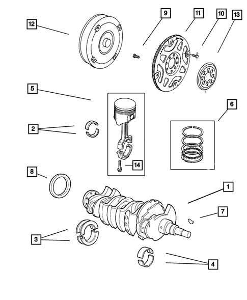 Crankshaft, Piston, and Drive Plate for 2001 Chrysler PT Cruiser #0