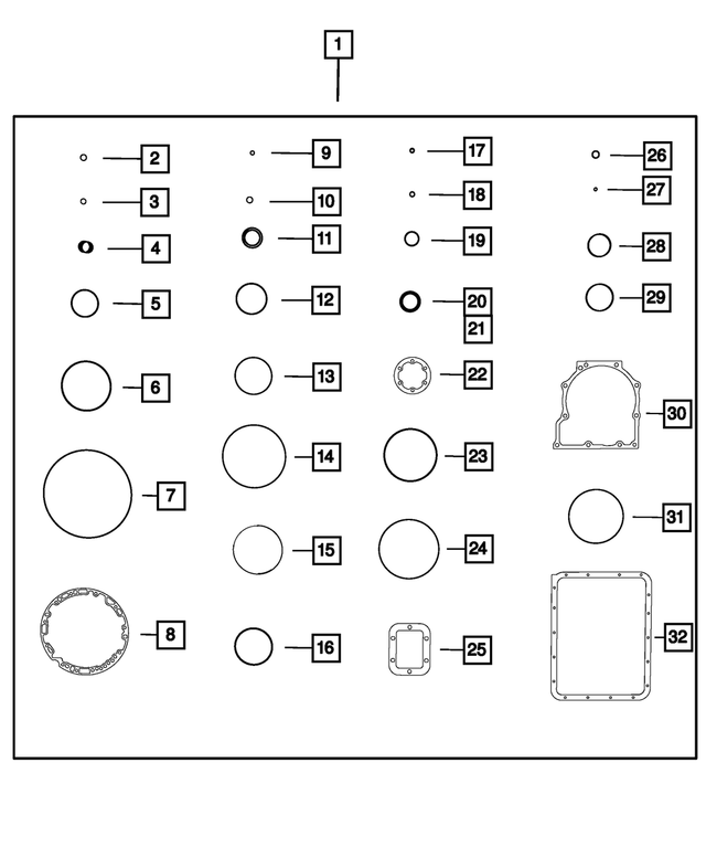 68040450AA - AS68RC; 6-Speed; Automatic Transmission: Transmission Seal And Gasket Package for Mopar Image image