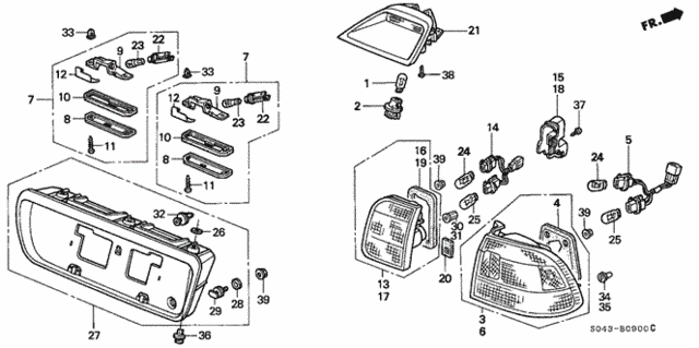Taillight (1) for 1997 Honda Civic #0