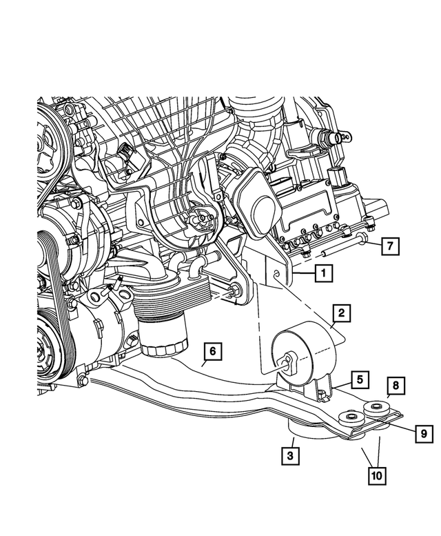 5085471AD - 2.0L Turbo Diesel; Engine: Engine Mount Bracket for Mopar Image image