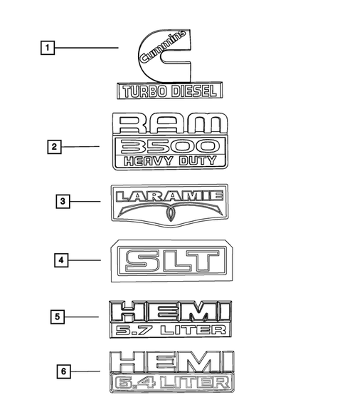Nameplates for 2014 Ram 3500 #1