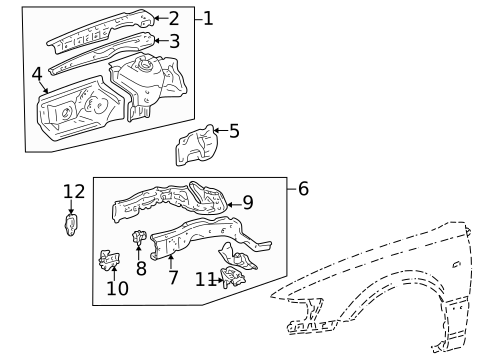 Structural Components & Rails for 1999 Toyota Camry #0