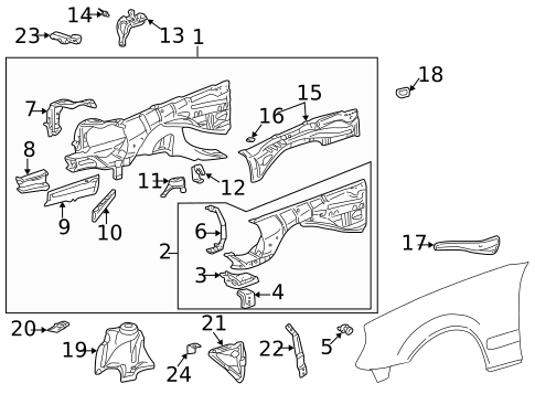 Structural Components & Rails for 2001 Mercedes-Benz E55 AMG #0