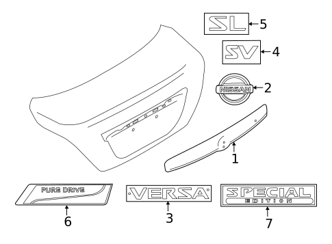 Exterior Trim - Trunk for 2019 Nissan Versa #0