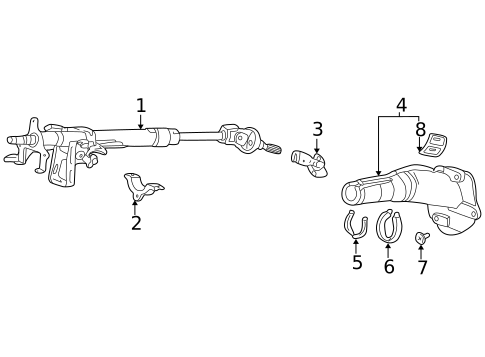 Steering Column Assembly for 2001 Acura TL #0