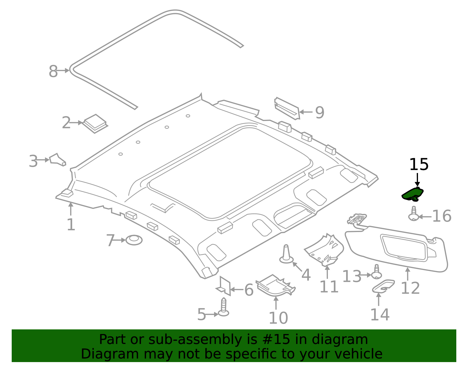 2012-2025 Porsche Sun Visor Holder 9P1-857-561-1E0 | Parts